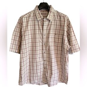 Wrangler Red / Brown Men’s Casual Button Down Shirt - Handsome Western XXL
